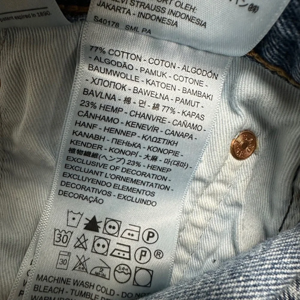 Levis Premium 551 Z Straight California Patched Jeans Blue Denim Mens 32x30